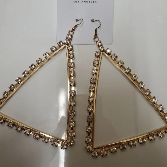 Fashion Nova Jewelry Brand New Very Large Triangular Earrings